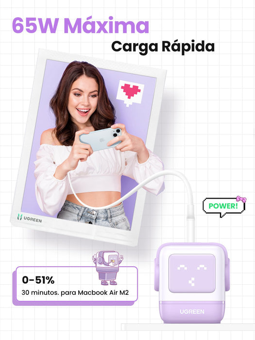 EAN 6941876232918 - Ugreen Nexode RG 65W 3-Port GaN Ordenador portátil, Teléfono móvil, Ratón, Portátil, Batería portátil, Te imagen 7