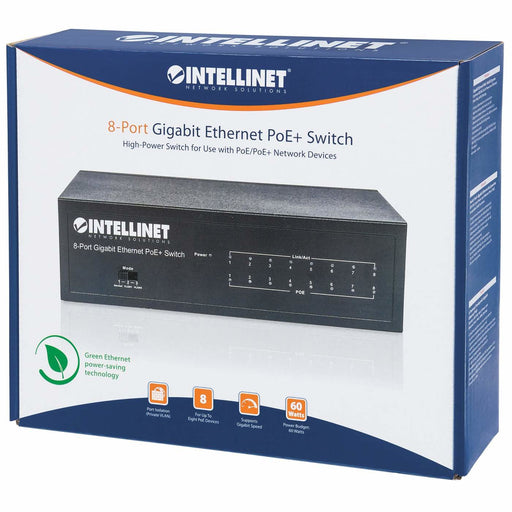 EAN 0766623561204 - Intellinet 561204 switch Gestionado Gigabit Ethernet (10/100/1000) Energía sobre Ethernet (PoE) Negro imagen 2
