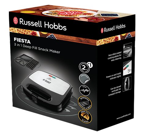 EAN 4008496937684 - Russell Hobbs Fiesta sandwichera 750 W Negro, Acero inoxidable imagen 2