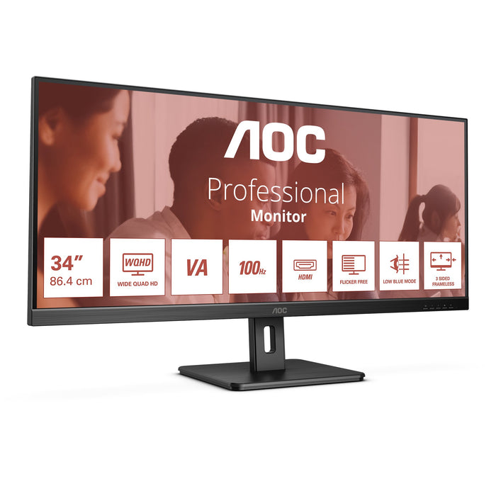 EAN 4038986110723 - AOC U34E2M pantalla para PC 86,4 cm (34") 3440 x 1440 Pixeles Wide Quad HD Negro imagen 3