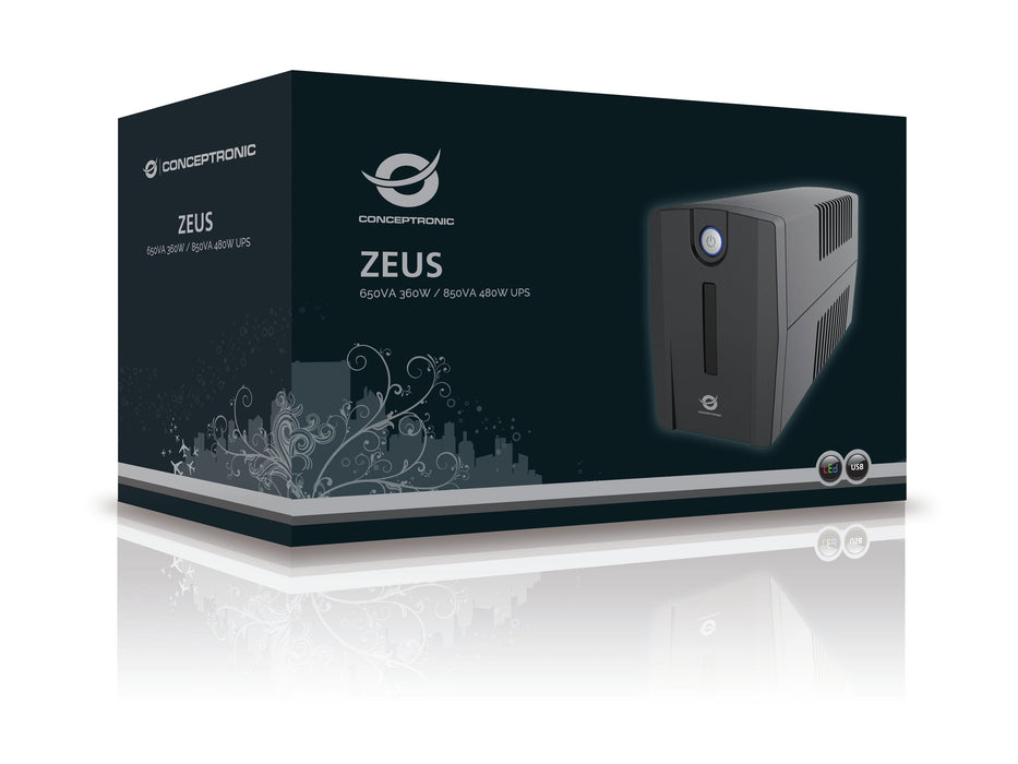 EAN 4015867205198 - Conceptronic ZEUS02ES sistema de alimentación ininterrumpida (UPS) Línea interactiva 0,85 kVA 480 W 2 sal imagen 3