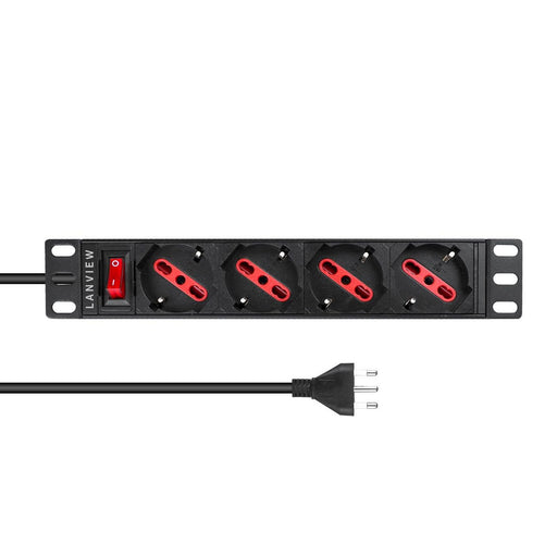 EAN 5715063205914 - Lanview LVR-2MIT-SW-IT4 unidad de distribución de energía (PDU) 1U Negro imagen 1