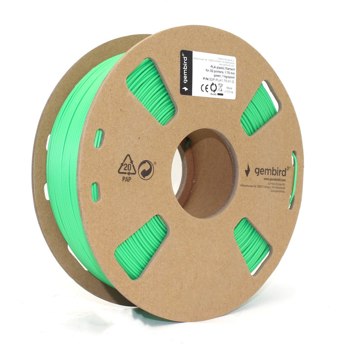 EAN 8716309088589 - Gembird 3DP-PLA1.75-01-G material de impresión 3d Ácido poliláctico (PLA) Verde 1,4 kg imagen 3