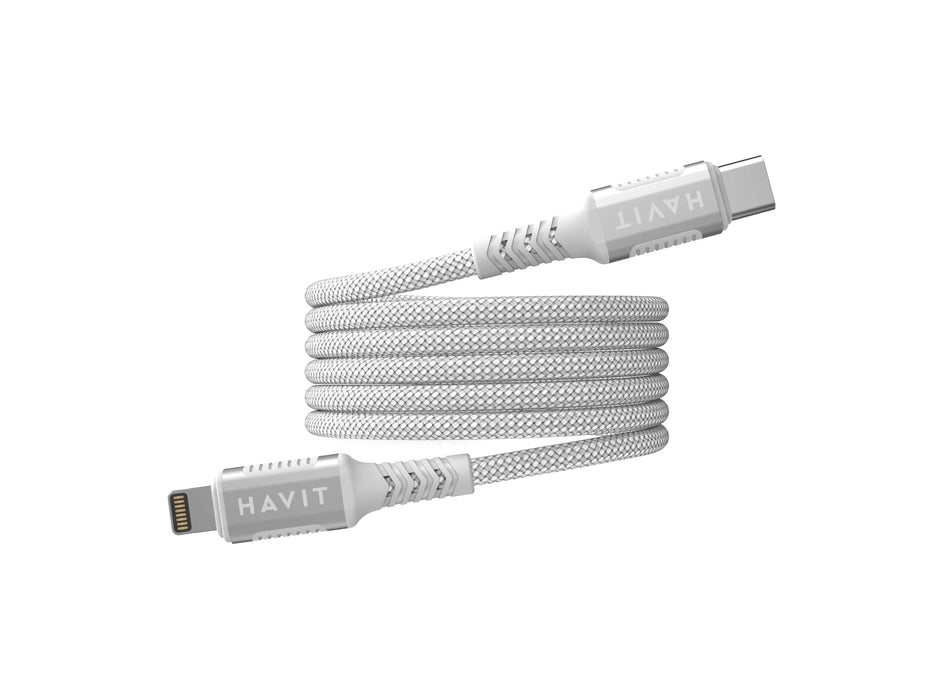 EAN 6939119077570 - Havit 6939119077570 cable de conector Lightning 1 m Plata, Blanco imagen 1