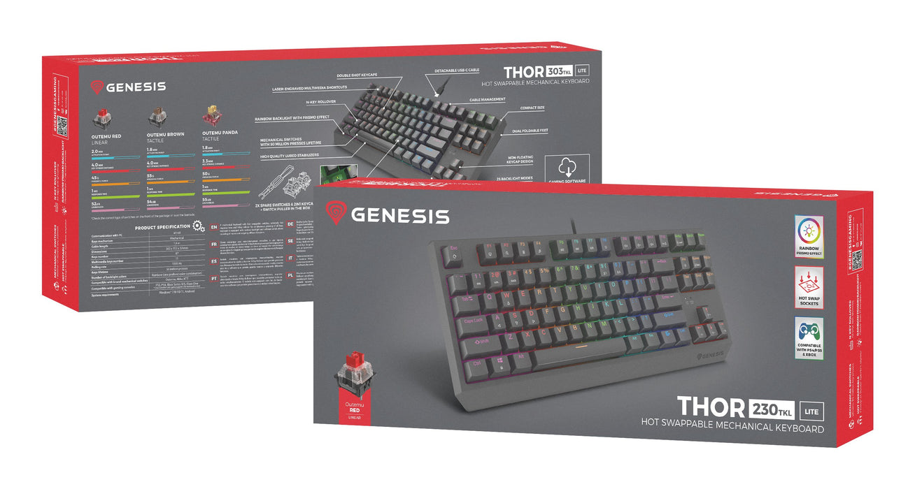 EAN 5901969443264 - GENESIS Thor 230 TKL Lite teclado Juego USB QWERTY Inglés Negro imagen 2