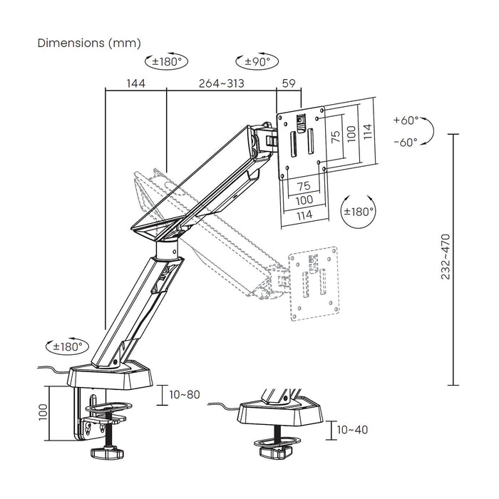 EAN 8435739902592 - AISENS DT49TSRRGB-347 soporte para monitor 124,5 cm (49") Escritorio Negro, Gris imagen 7