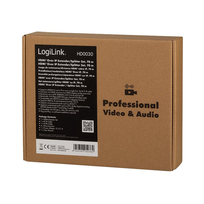 EAN 4052792050769 - LogiLink HD0030 extensor audio/video Transmisor y receptor de señales AV Negro imagen 9