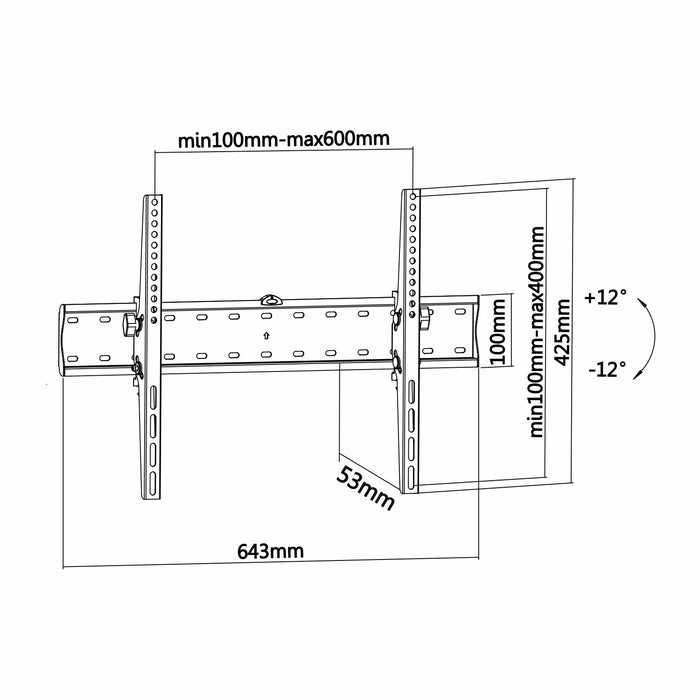 EAN 8436574703313 - AISENS WT70T-017 soporte para TV 177,8 cm (70") Negro imagen 5