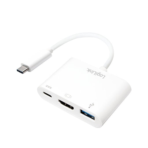 EAN 4052792038712 - LogiLink 0.14m, 2xUSB-C/HDMI+USB A Blanco imagen 1