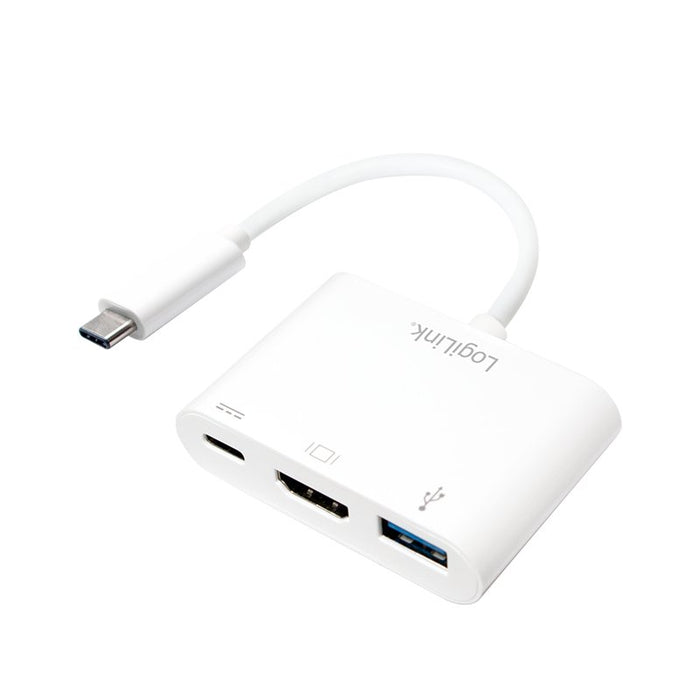 EAN 4052792038712 - LogiLink 0.14m, 2xUSB-C/HDMI+USB A Blanco imagen 1