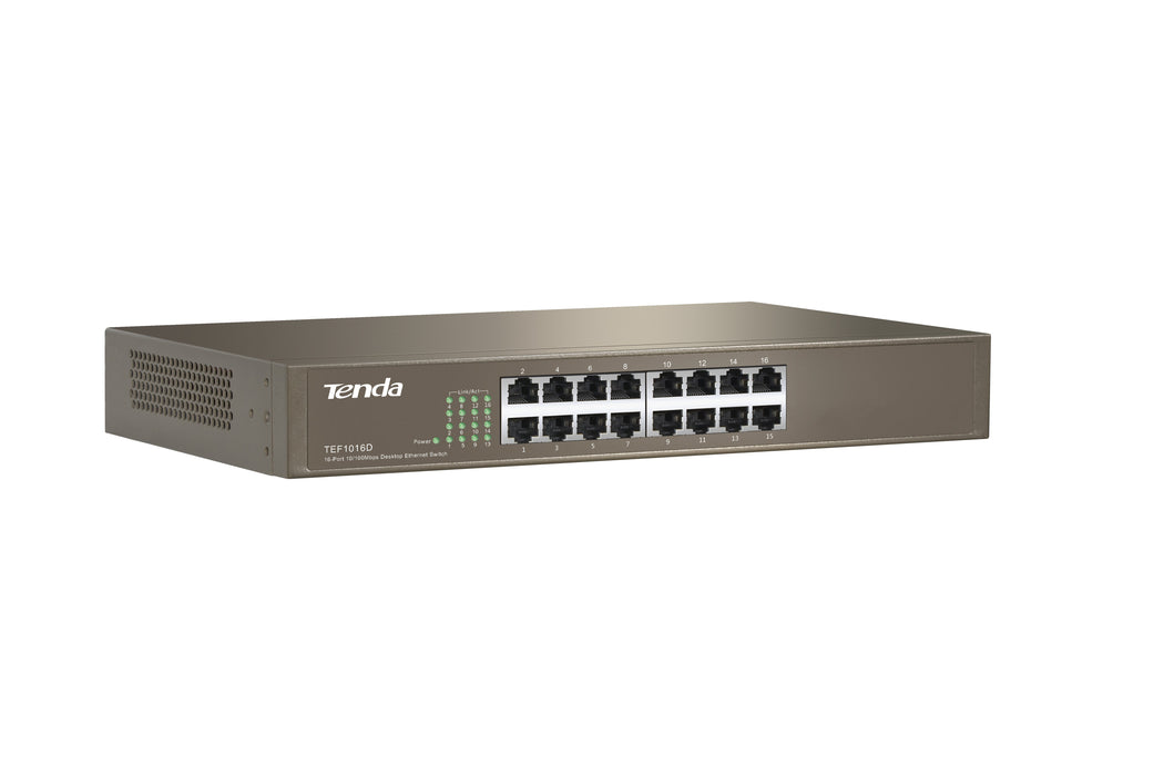 EAN 6932849431148 - Tenda TEF1016D switch No administrado Fast Ethernet (10/100) Gris imagen 3