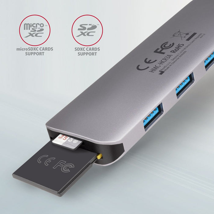 EAN 8595247907011 - Axagon HMC-HCR3A 3x USB-A+ HDMI+ SD/microSD USB-C 3.2 Gen 1 hub 20cm Alámbrico USB 3.2 Gen 1 (3.1 Gen 1)  imagen 3