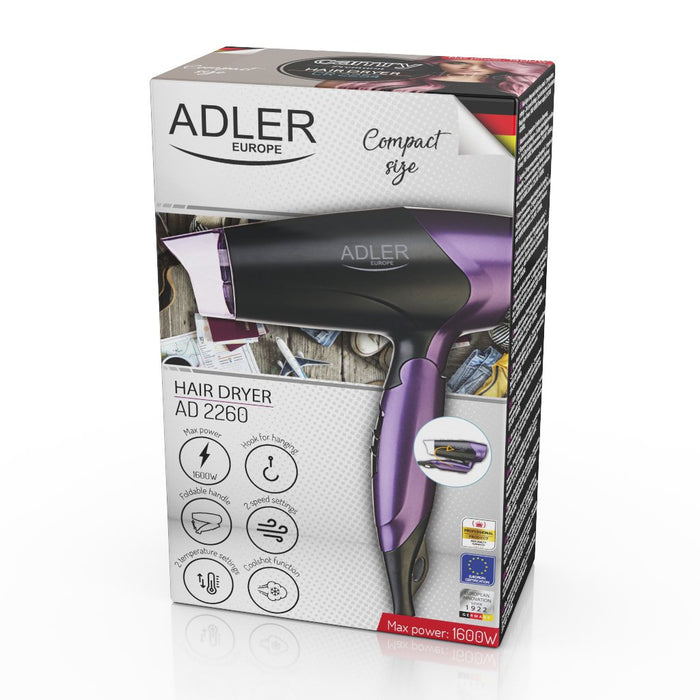 EAN 5903887802260 - Adler AD 2260 secador 1600 W Negro, Púrpura imagen 8