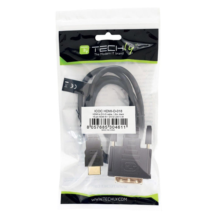 EAN 8057685304611 - Techly 1.8m HDMI - DVI-D M/M 1,8 m Negro imagen 2