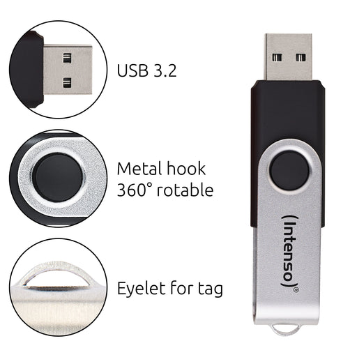EAN 4034303036332 - Intenso USB 32GB OFFICE LINE 3.2 Gen1 Silver-Black unidad flash USB USB tipo A 3.2 Gen 1 (3.1 Gen 1) Negr imagen 2