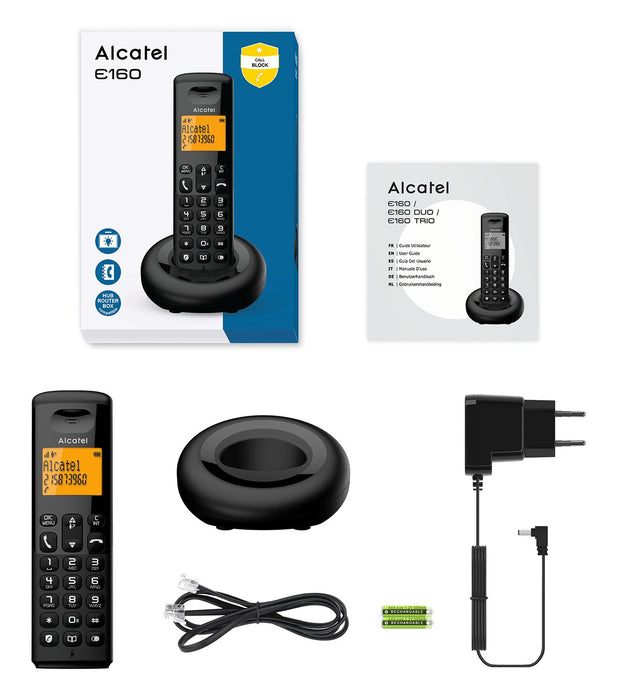 EAN 3700601426724 - Alcatel E160 Teléfono DECT Identificador de llamadas Negro imagen 4