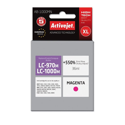 EAN 5904356292896 - Activejet AB-1000MN cartucho de tinta 1 pieza(s) Compatible Alto rendimiento (XL) Magenta imagen 1