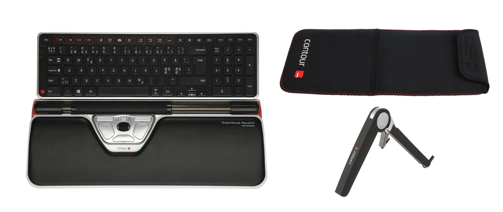 EAN 0743870004319 - Contour Design RollerMouse Red Plus WL Travel Kit teclado Ratón incluido Oficina RF inalámbrico Negro imagen 1