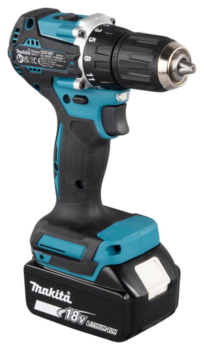 EAN 0088381753135 - Makita DDF487RFE3 destornillador eléctrico y llave de impacto 1700 RPM Negro, Azul, Acero imagen 7