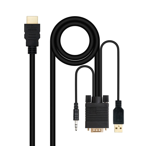 EAN 8433281013834 - Nanocable 10.15.4350 adaptador de cable de vídeo 1,8 m HDMI tipo A (Estándar) VGA (D-Sub) + 3.5mm + USB T imagen 1