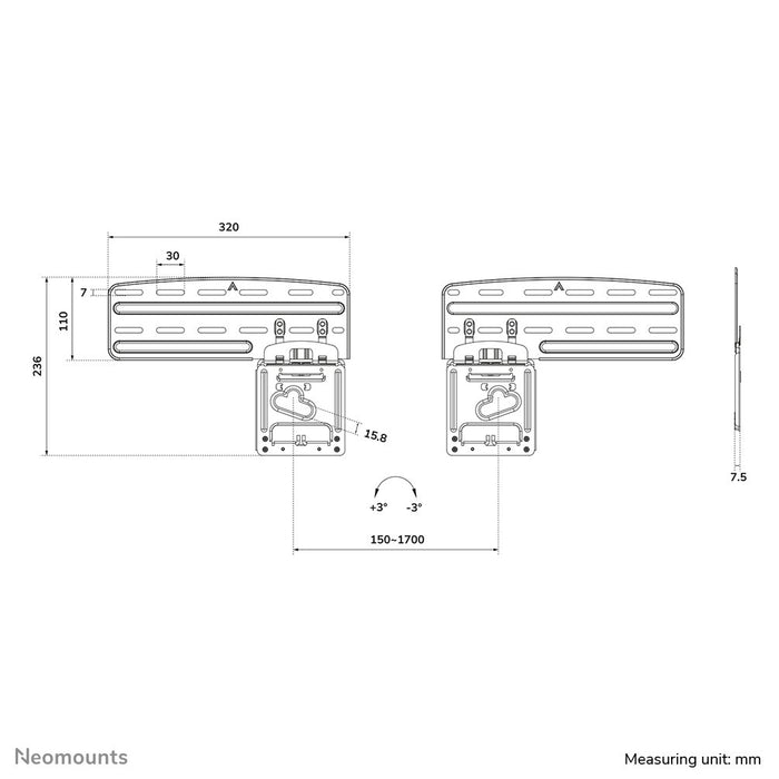 EAN 8717371443900 - Neomounts WL30-265BL1 soporte para TV 2,16 m (85") Negro imagen 19