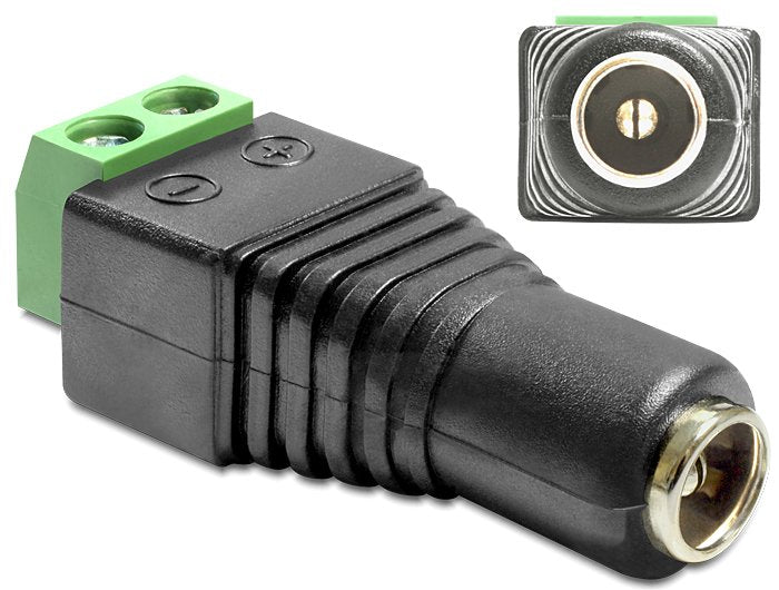 EAN 4043619654215 - DeLOCK 65421 cambiador de género para cable DC 2.1 x 5.5 mm 2p Negro, Verde, Plata imagen 1