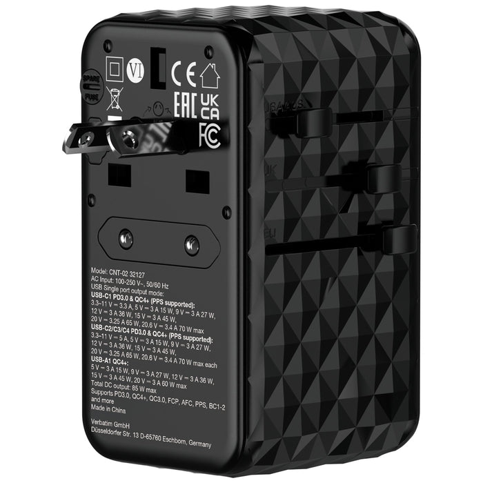 EAN 0023942321279 - Verbatim CNT-02 Universal Negro Corriente alterna Carga rápida Interior imagen 5