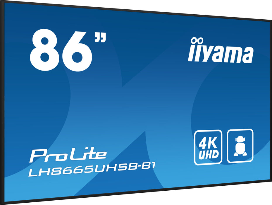 EAN 4948570123605 - iiyama LH8665UHSB-B1 pantalla de señalización Diseño de quiosco 2,18 m (86") LED Wifi 800 cd / m² 4K Ultr imagen 3