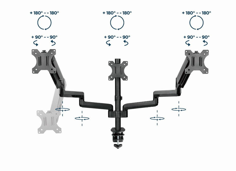 EAN 8716309127646 - Gembird MA-DA3-01 soporte para monitor 68,6 cm (27") Escritorio Negro imagen 16