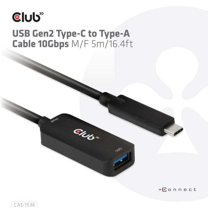 EAN 8719214472078 - CLUB3D CAC-1536 cable USB USB 3.2 Gen 2 (3.1 Gen 2) 5 m USB C USB A Negro imagen 8