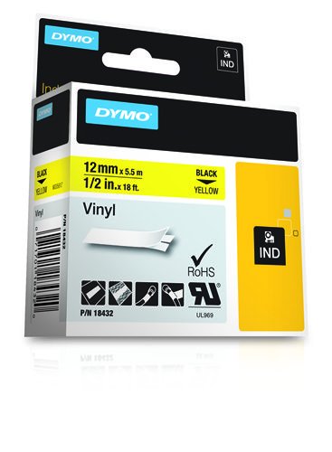 EAN 0071701184320 - DYMO 18432 cinta para impresora de etiquetas Negro sobre amarillo imagen 3