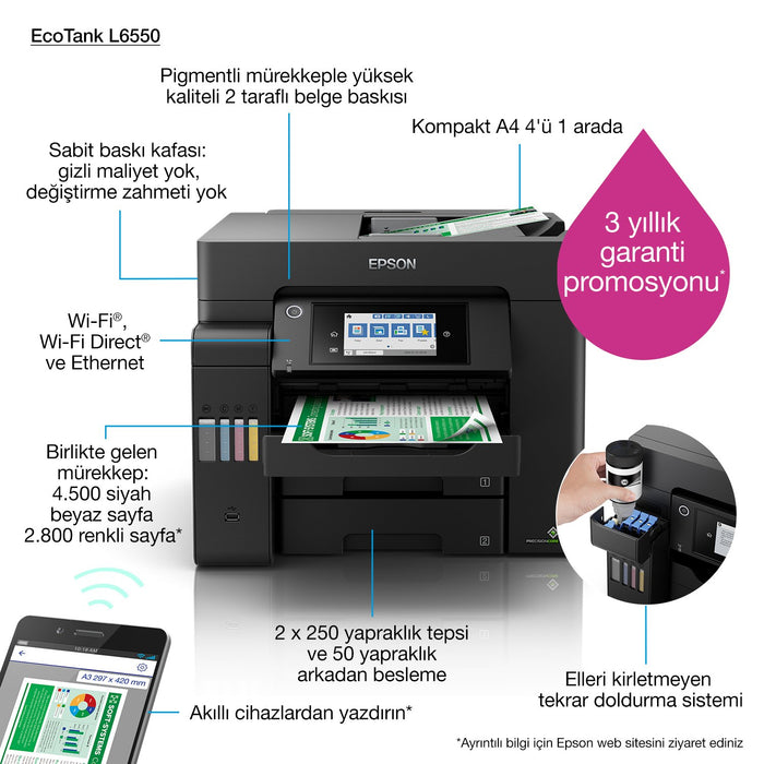 EAN 8715946676463 - Epson EcoTank L6550 Inyección de tinta A4 4800 x 2400 DPI 32 ppm Wifi imagen 7