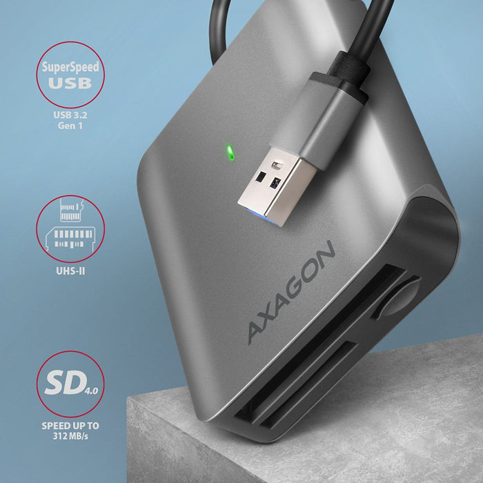 EAN 8595247906625 - Axagon CRE-S3 External card reader USB-A 3.2 Gen 1 3-slot & lun SD/microSD/CF lector de tarjeta USB 3.2 G imagen 2