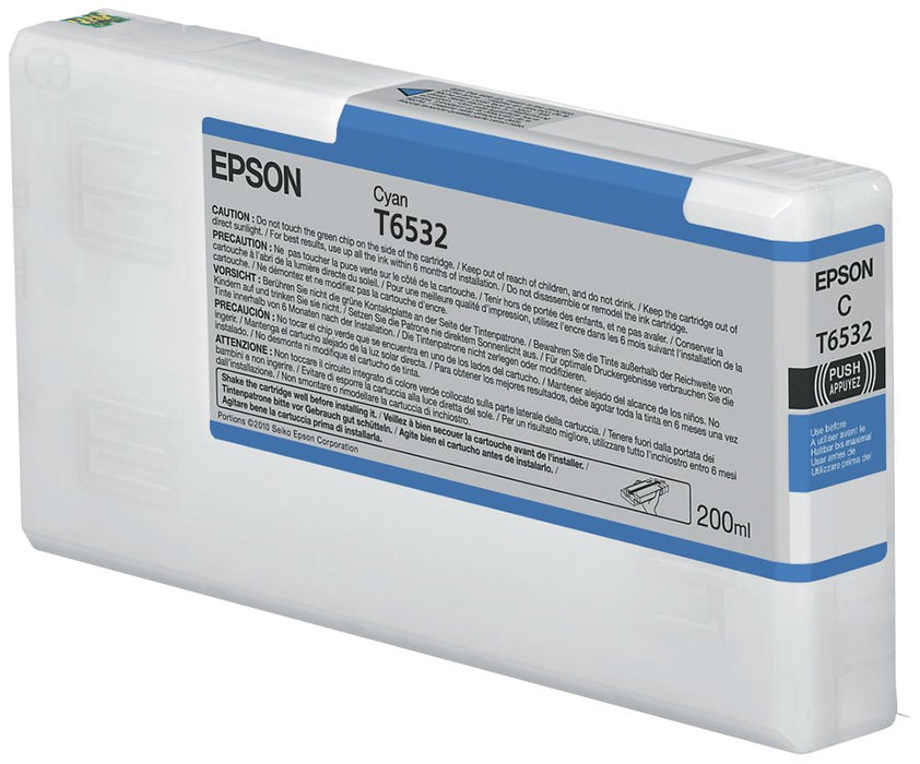 EAN 0010343877627 - Epson T6532 Cyan Ink Cartridge (200ml) cartucho de tinta 1 pieza(s) Original imagen 1
