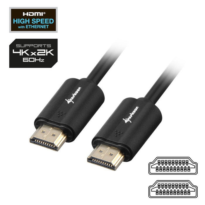 EAN 4044951018031 - Sharkoon HDMI/HDMI 4K, 2m cable HDMI HDMI tipo A (Estándar) Negro imagen 2
