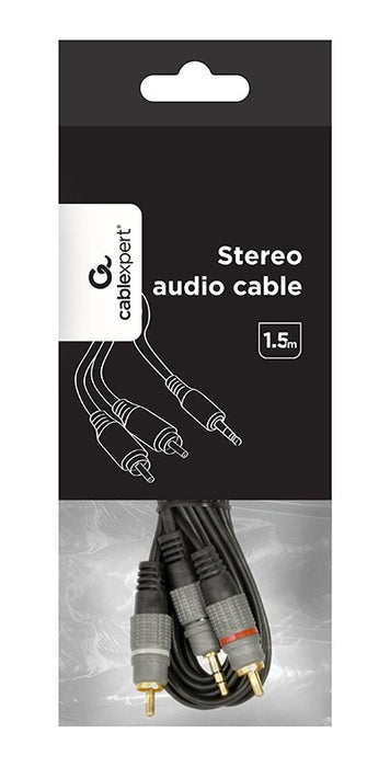 EAN 8716309104760 - Gembird CCA-352-1.5M cable de audio 1,5 m 3,5mm 2 x RCA Negro imagen 3