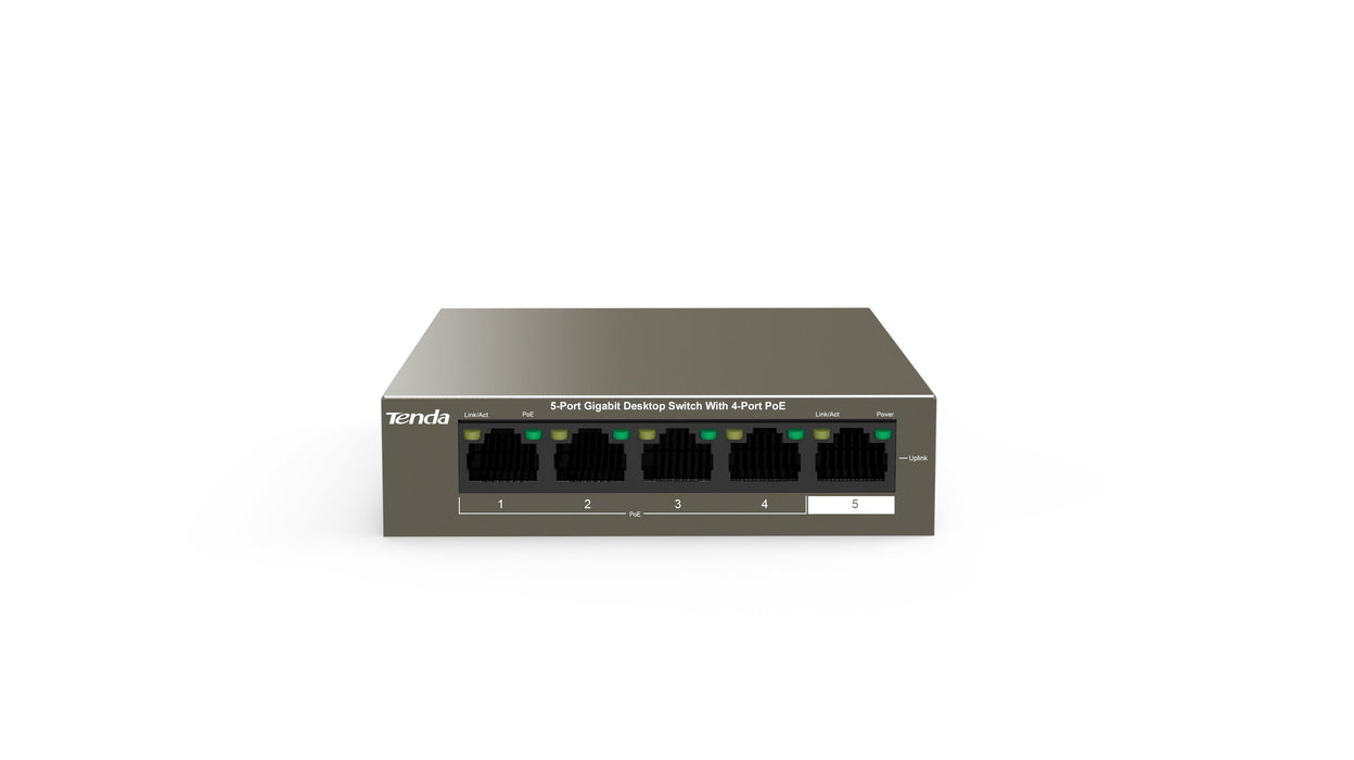 EAN 6932849431308 - Tenda TEG1105P-4-63W-EU switch Gigabit Ethernet (10/100/1000) Energía sobre Ethernet (PoE) Gris imagen 2