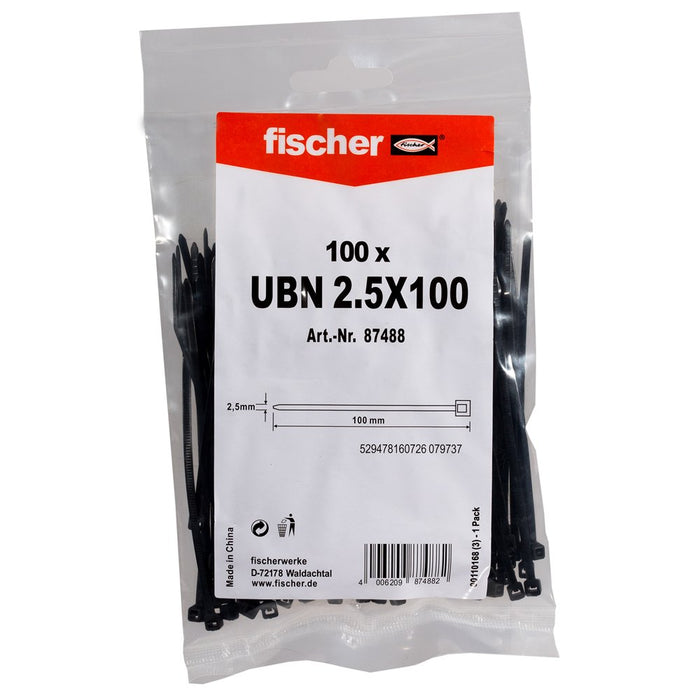 EAN 4006209874882 - Fischer 87488 presilla Brida tipo escalera Nylon Negro 100 pieza(s) imagen 2