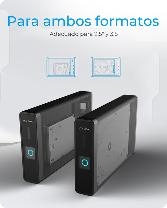 EAN 4250078170556 - ICY BOX IB-382H-C31 Carcasa de disco duro/SSD Negro 2.5/3.5" imagen 4