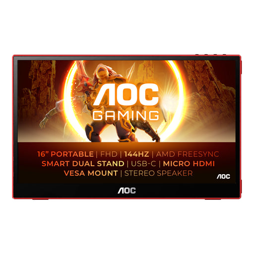 EAN 4038986131223 - AOC 16G3 monitor o TV portátil Monitor portátil Negro, Rojo 39,6 cm (15.6") TFT 1920 x 1080 Pixeles imagen 1