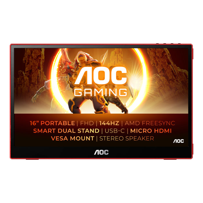 EAN 4038986131223 - AOC 16G3 monitor o TV portátil Monitor portátil Negro, Rojo 39,6 cm (15.6") TFT 1920 x 1080 Pixeles imagen 1