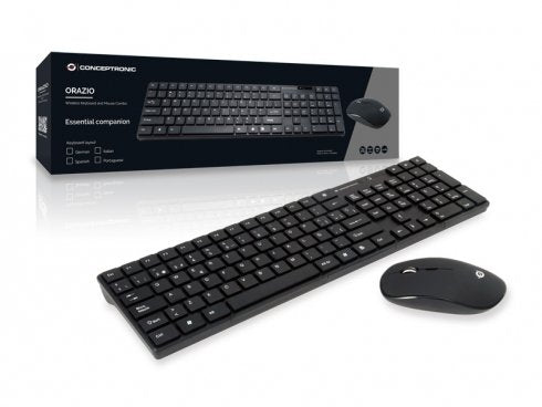 EAN 4015867208632 - Conceptronic Orazio teclado Ratón incluido Hogar RF inalámbrico QWERTY Español Negro imagen 2