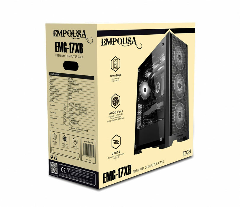 EAN 8681949014659 - Inca EMG-17XB carcasa de ordenador Midi Tower Negro imagen 9