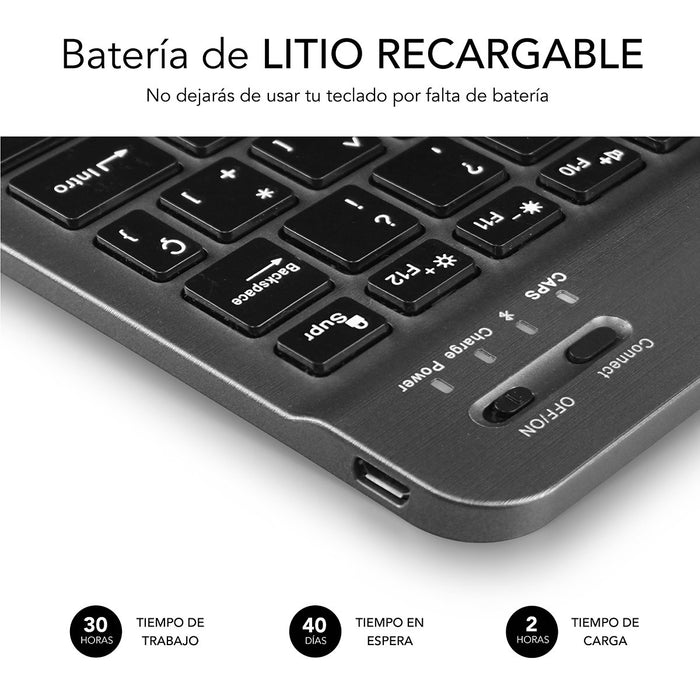 EAN 8436586740573 - SUBBLIM TECLADO SMART BLUETOOTH GREY QWERTY Español Negro, Gris imagen 4