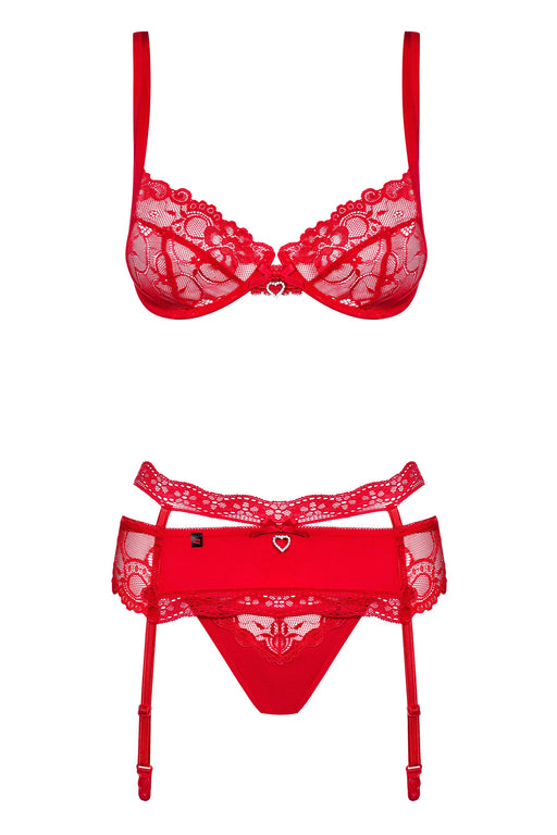 EAN 5901688211519 - Obsessive Heartina Conjunto de lencería Rojo Elastano, Poliamida imagen 1