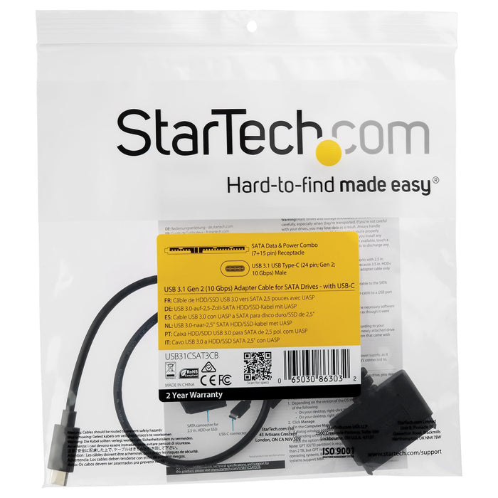 EAN 0065030863032 - StarTech.com USB31CSAT3CB base para portátil y replicador de puertos Negro imagen 4