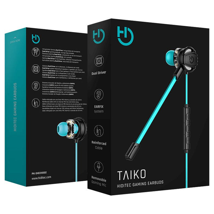 EAN 8436545692240 - Hiditec Taiko Auriculares Alámbrico Dentro de oído Juego Negro, Turquesa imagen 6