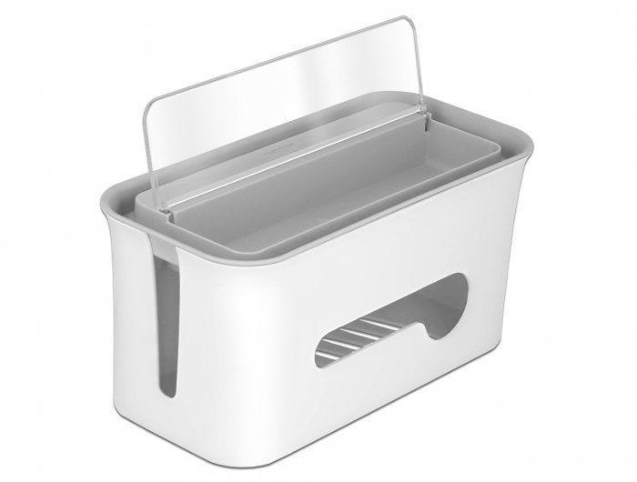 EAN 4043619182909 - DeLOCK 18290 organizador de cables Piso Caja de cables Gris, Blanco 1 pieza(s) imagen 1