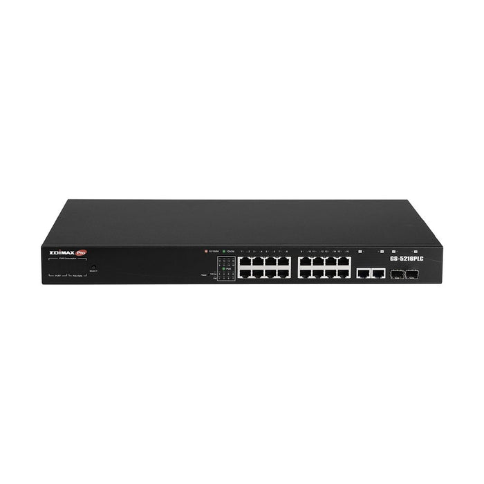 EAN 4717964704252 - Edimax GS-5216PLC switch Gestionado Gigabit Ethernet (10/100/1000) Energía sobre Ethernet (PoE) Negro imagen 2
