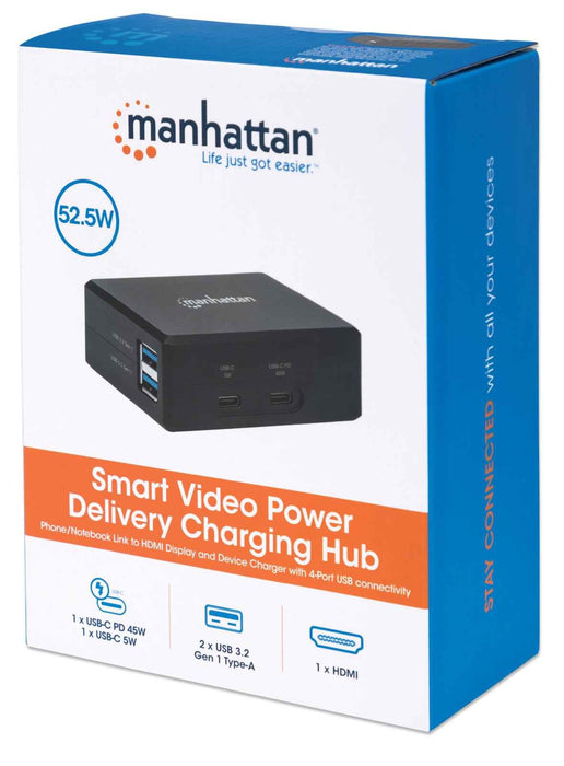 EAN 0766623130554 - Manhattan 130554 base para portátil y replicador de puertos USB 3.2 Gen 1 (3.1 Gen 1) Type-C Negro imagen 2